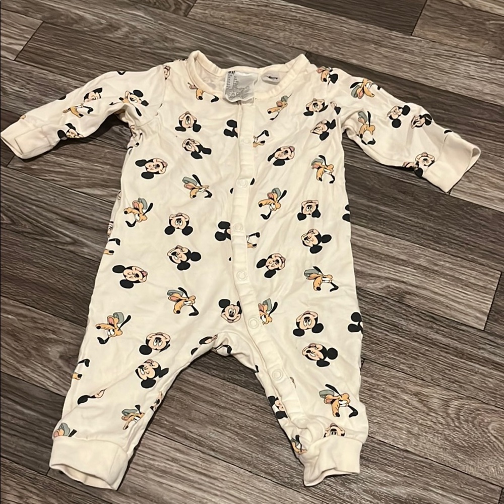 Disney Cream and Black Mickey Mouse Footies